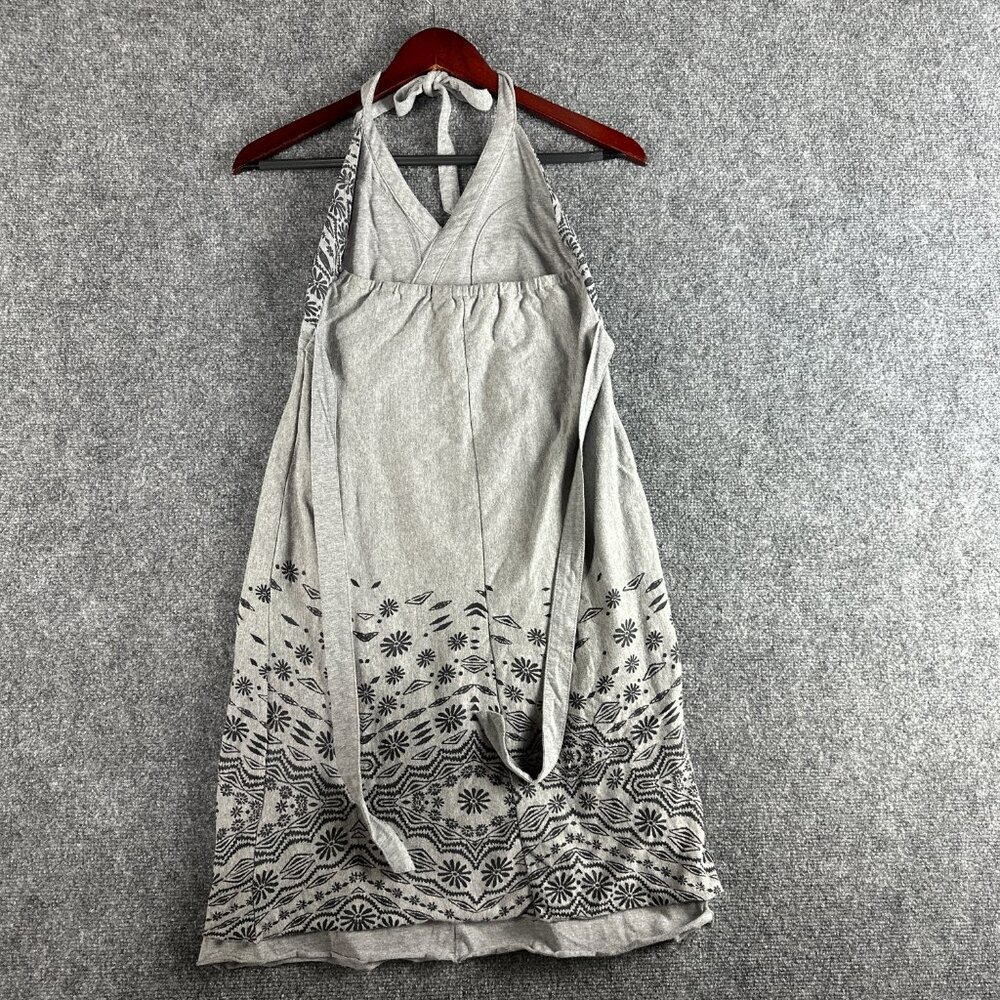 Athleta Bohemian Halter Dress Womens Small Gray Stretch Knit Tie Waist Lined - Picture 6 of 8